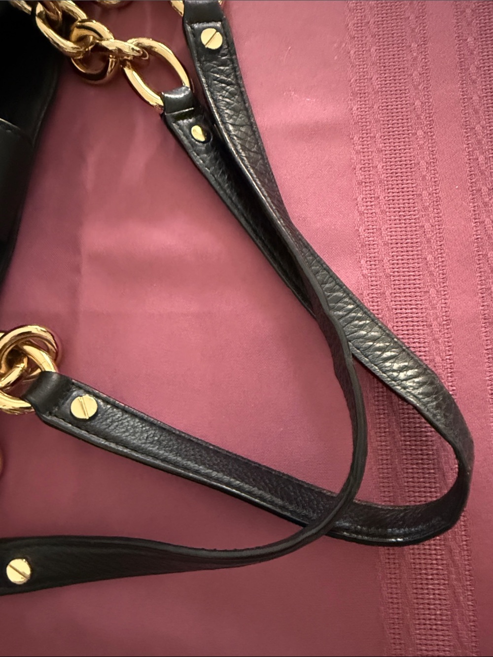 Michael Kors "Fulton Chain" Pebbled Leather Shoulder Bag - Picture 10 of 15